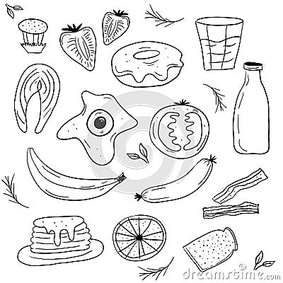 Isolated breakfast food art card vector Vector Illustration