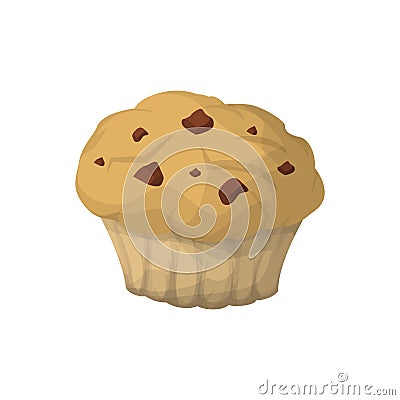 Isolated breakfast muffin. Vector Illustration