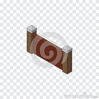 Isolated Brick Wall Isometric. Barrier Vector Element Can Be Used For Brick, Wall, Barrier Design Concept. Vector Illustration