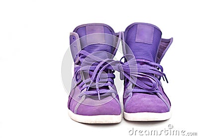 Isolated bright violet sneakers Stock Photo