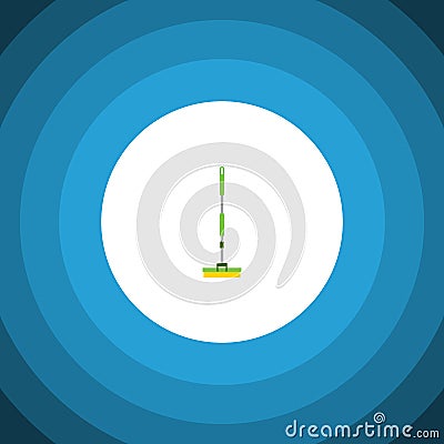 Isolated Broom Flat Icon. Equipment Vector Element Can Be Used For Broom, Sweeper, Mop Design Concept. Vector Illustration