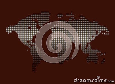 Isolated brown color worldmap of dots on white background, earth vector illustration Vector Illustration