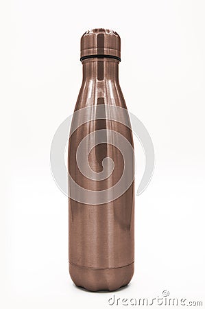 Isolated brown copper stainless steel bottle Stock Photo