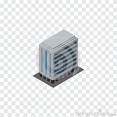 Isolated Building Isometric. Office Vector Element Can Be Used For Building, Office, House Design Concept. Vector Illustration