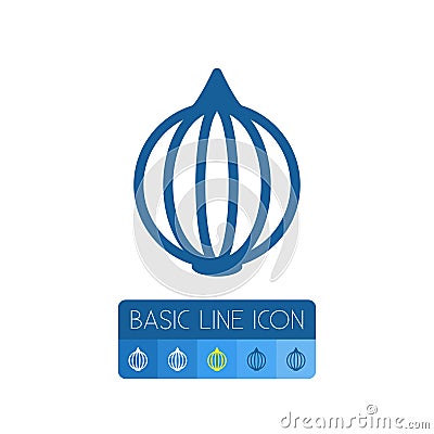 Isolated Bulb Outline. Ingredient Vector Element Can Be Used For Ingredient, Bulb, Onion Design Concept. Vector Illustration