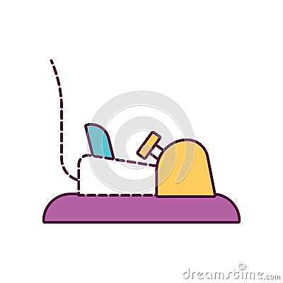 Isolated bumper car amusement park icon Vector Cartoon Illustration