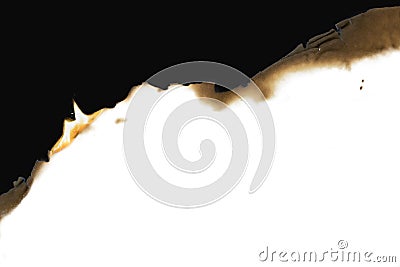 Isolated Burned Paper Pattern on White Background Stock Photo