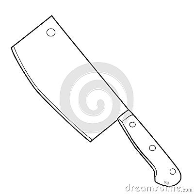 Isolated Butcher Knife Cartoon Drawing Vector Illustration