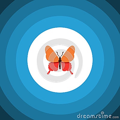 Isolated Butterfly Flat Icon. Danaus Plexippus Vector Element Can Be Used For Butterfly, Monarch, Moth Design Concept. Vector Illustration