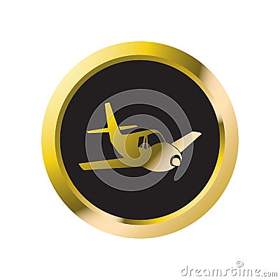 Isolated button with air craft Vector Illustration