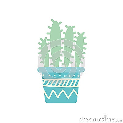 Isolated cactus inside pot block gradient style icon vector design Vector Illustration