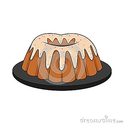 Isolated cake Gourmet dessert Sweet food Vector Vector Illustration