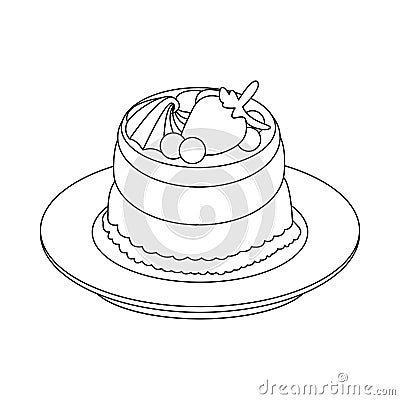 Isolated cake Gourmet dessert Sweet food Vector Vector Illustration