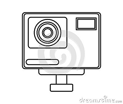 Isolated camera device design Cartoon Illustration