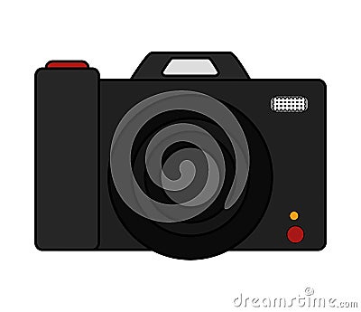 Isolated camera device design Cartoon Illustration