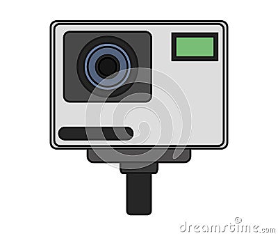 Isolated camera device design Cartoon Illustration