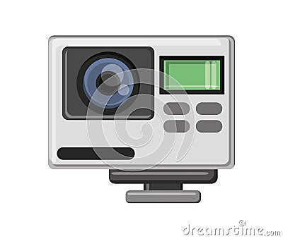 Isolated camera device design Cartoon Illustration