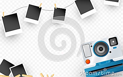 Isolated camera with photo in flat style Vector Illustration