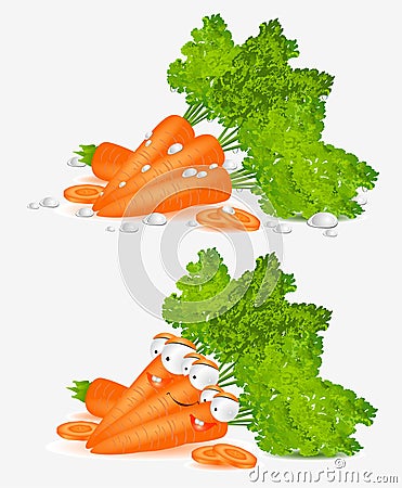 Isolated carrot character Vector Illustration