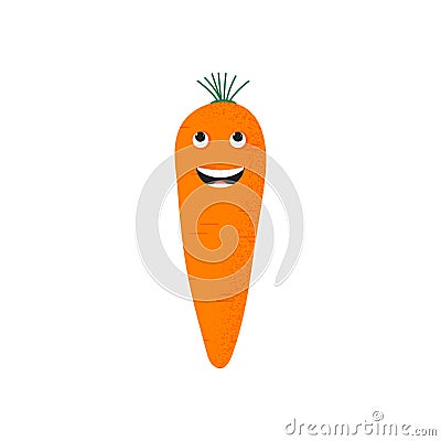 Isolated carrot cute smile characte Vector Illustration