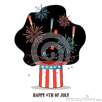 Isolated cartoon celebration of america independence day Vector Illustration