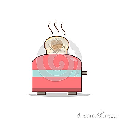 Isolated cartoon making love with toaster Vector Illustration