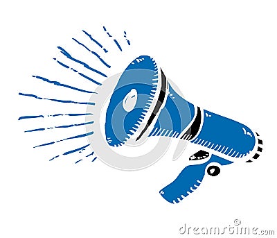 Isolated cartoon megaphone. Vector illustration. Vector Illustration