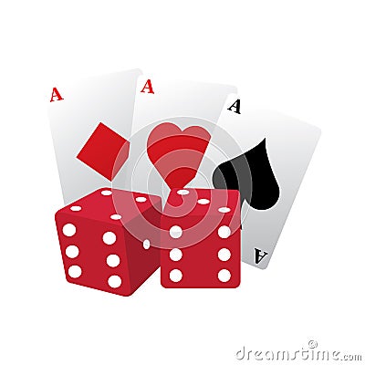 Isolated casino poker cards Vector Illustration