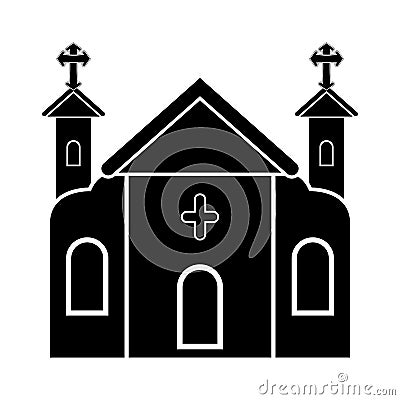 Isolated catholic church silhouette Vector Illustration