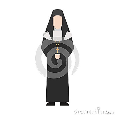 Isolated catholic priest. Vector Illustration