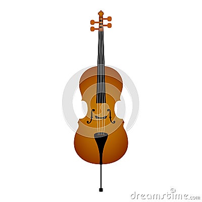 Isolated cello. Musical instrument Vector Illustration