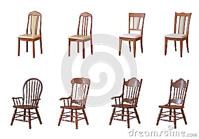 Isolated chairs and armchairs Stock Photo