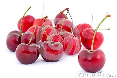 Isolated cherries Stock Photo