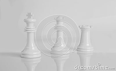 Isolated chess pieces in Black and white Stock Photo
