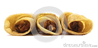 Isolated Chicken Taquitos Stock Photo