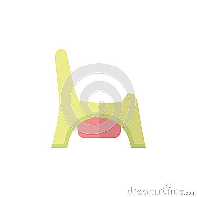 Isolated Child Potty Flat Icon. Toilet Vector Element Can Be Used For Child, Potty, Toilet Design Concept. Vector Illustration