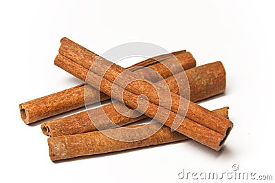 Isolated Cinnamon Sticks Stock Photo