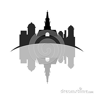 Isolated cityscape of Cartagena Vector Illustration