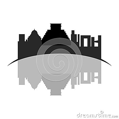 Isolated cityscape of Mexico city Vector Illustration