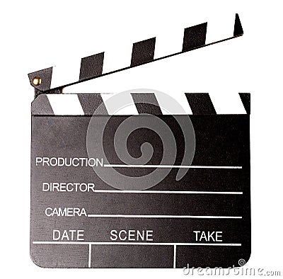 Isolated clapperboard, closeup shot Stock Photo