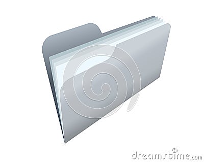 Classic gradient grey computer empty file folder icon with document Stock Photo