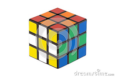 Isolated classic Rubik Cubes Editorial Stock Photo