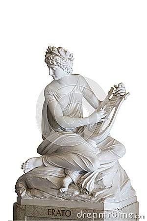 Sculpture of the muse Erato Stock Photo