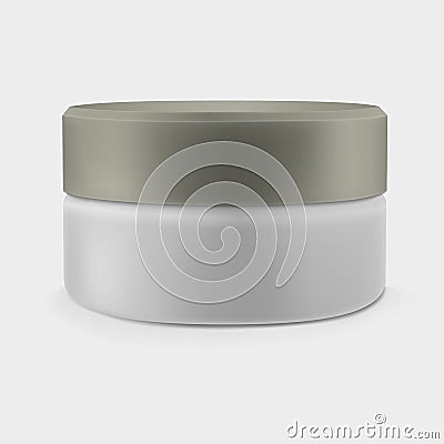 Isolated closed cream jar. Luxury cosmetics. Vector Illustration