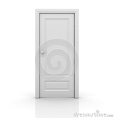 Isolated closed Door Cartoon Illustration