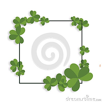 Isolated clovers frame Vector Illustration