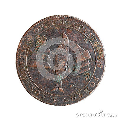 Isolated coin - British Token from Cornwall, 1811 Stock Photo