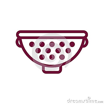 Isolated colander line style icon vector design Vector Illustration