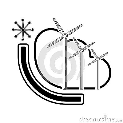 Isolated cold windy weather icon Vector Illustration