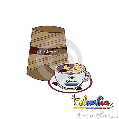 Isolated colombian coffee Vector Illustration